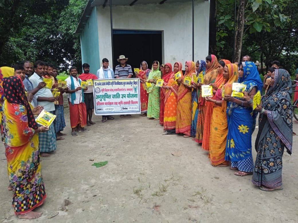 Women taking training to learn the virtues of farming at KVK Pearl Bagaha
